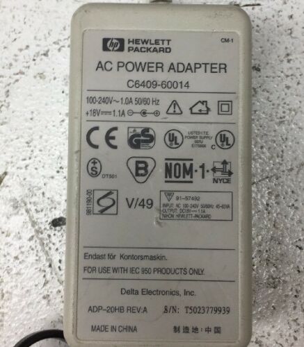 New Genuine 18V 1.1A HP C6409-60014 AT2518A-0101 AC Power Supply Adapter Cord - Click Image to Close
